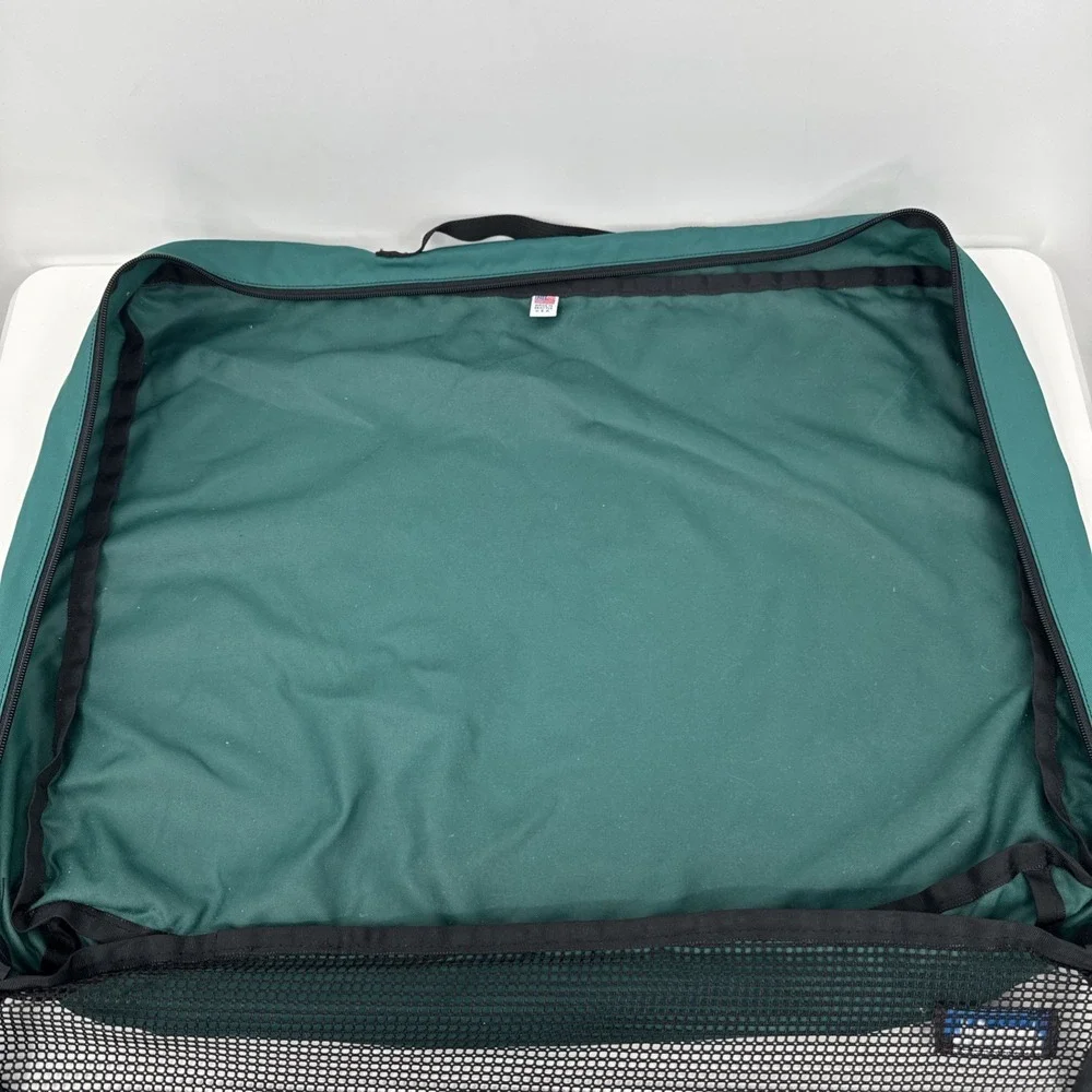 LL Bean Large Green Nylon Packing Cube Travel Organizer Mesh Made USA Gorpcore
